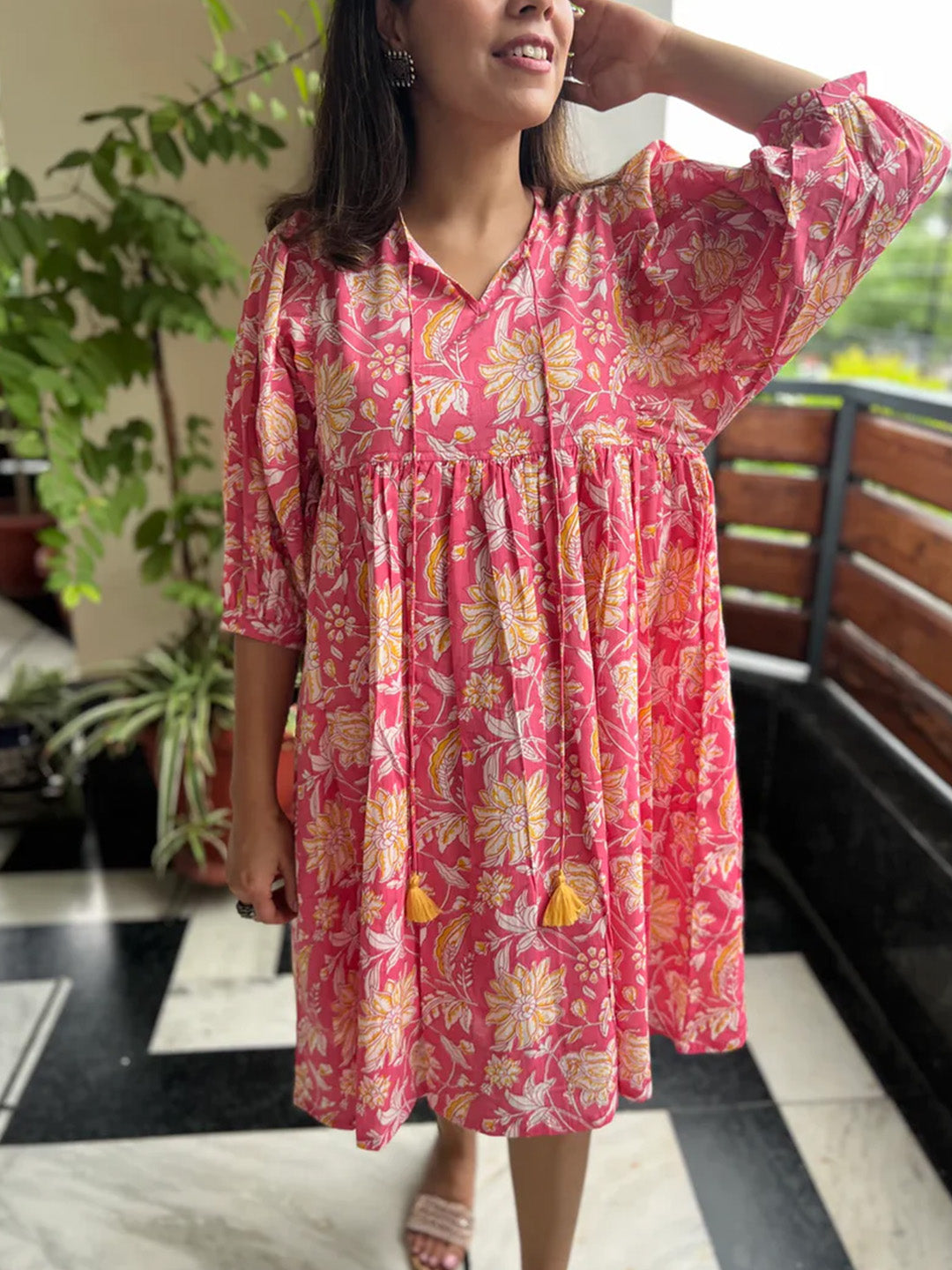 Sapna Dress | Brilliant Pink