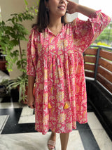 Sapna Dress | Brilliant Pink