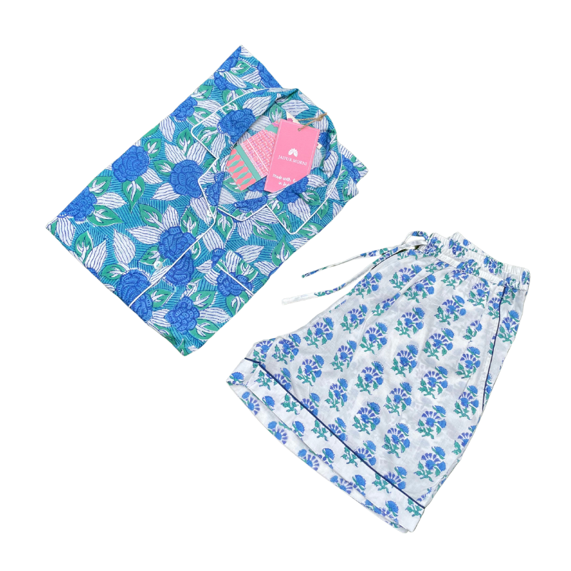 Jodhpur Blue Short Sleep Set