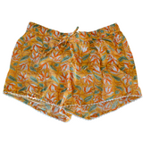 Block Print Cotton Lounge Shorts | Narangi Orange