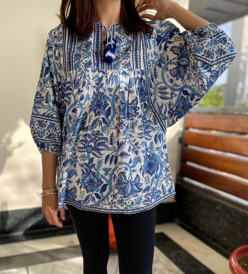 Boho Dreams Top | Neelkanth Blue