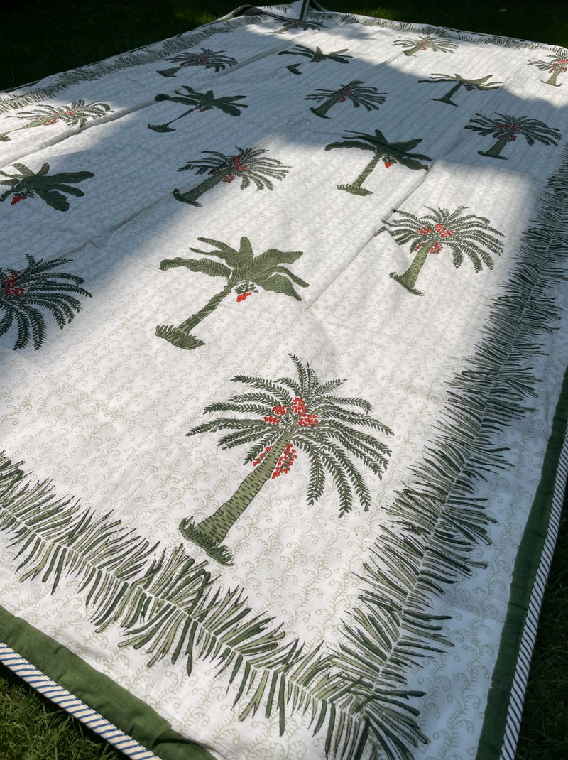 Block Print Twin/Throw Dohar Quilt | Palm Springs