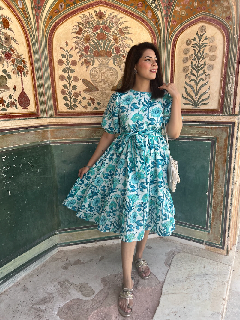 Meethi Dress | Turquoise
