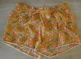 Block Print Cotton Lounge Shorts | Narangi Orange